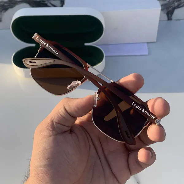 LOUIS_KOUROS__Brown_Milano_Polarized_Lens,_UV_Protection,_Night_Vision,_Rectangular,_Square,_Retro_Square,_Wayfarer_Sunglasses_(55)__(For_Men_&_Women,_Brown)