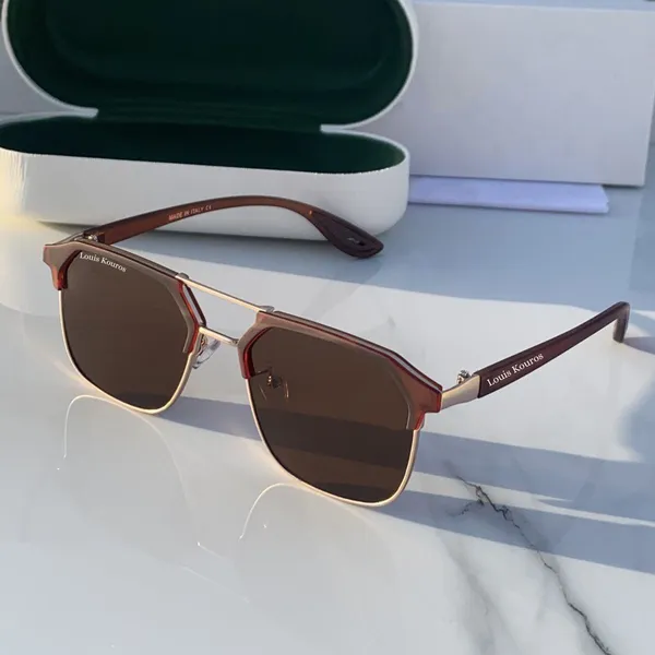LOUIS_KOUROS__Brown_Milano_Polarized_Lens,_UV_Protection,_Night_Vision,_Rectangular,_Square,_Retro_Square,_Wayfarer_Sunglasses_(55)__(For_Men_&_Women,_Brown)