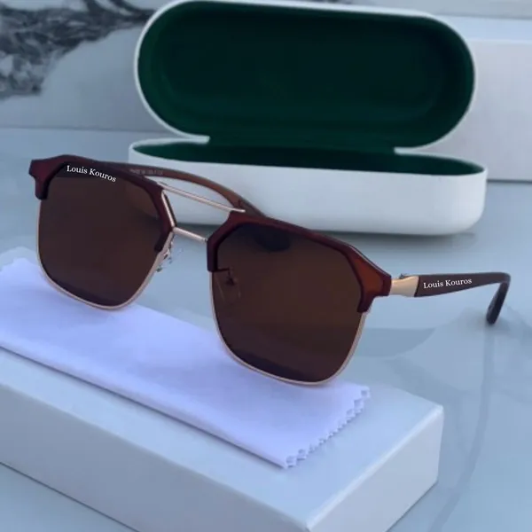 LOUIS_KOUROS__Brown_Milano_Polarized_Lens,_UV_Protection,_Night_Vision,_Rectangular,_Square,_Retro_Square,_Wayfarer_Sunglasses_(55)__(For_Men_&_Women,_Brown)