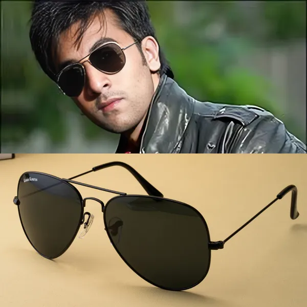 LOUIS_KOUROS__Black_Armstoner_Mirrored(Glass),_UV_Protection,_Toughened_Glass_Lens,_UV_Protection,_Night_Vision,_Aviator_Sunglasses_(62)__(For_Men_&_Women,_Black)