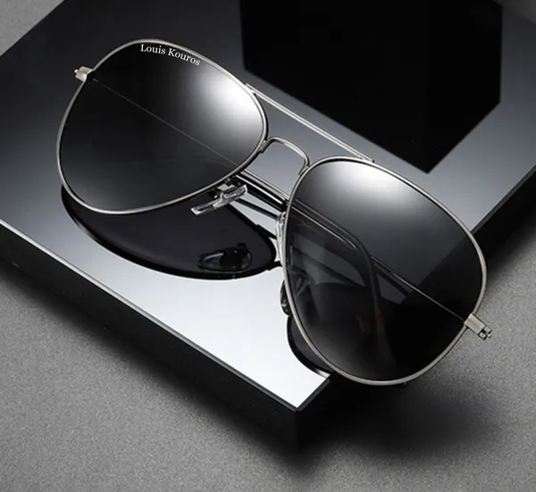 LOUIS_KOUROS__Black_Armstoner_Mirrored(Glass),_UV_Protection,_Toughened_Glass_Lens,_UV_Protection,_Night_Vision,_Aviator_Sunglasses_(62)__(For_Men_&_Women,_Black)