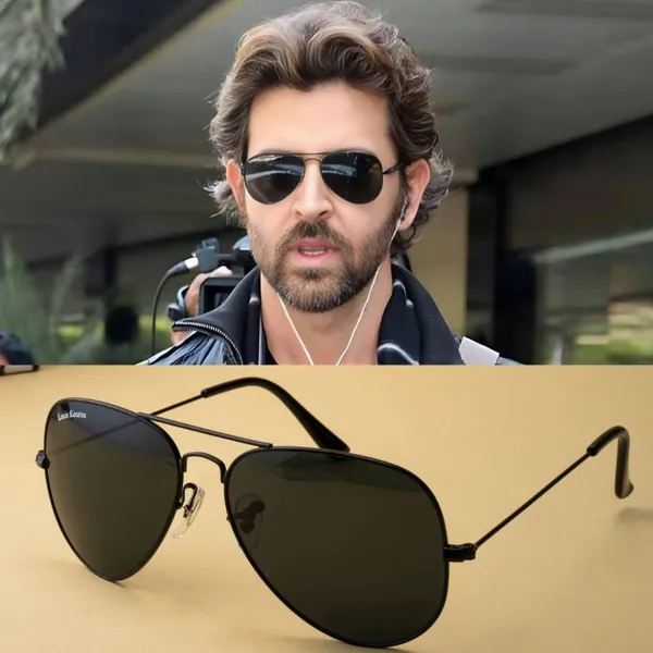 LOUIS_KOUROS__Black_Armstoner_Mirrored(Glass),_UV_Protection,_Toughened_Glass_Lens,_UV_Protection,_Night_Vision,_Aviator_Sunglasses_(62)__(For_Men_&_Women,_Black)