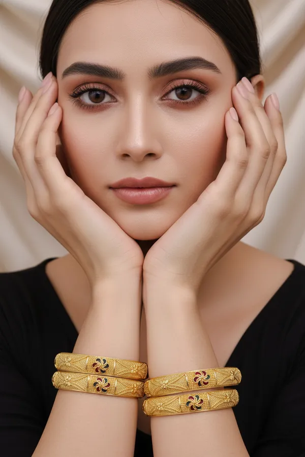 Elegant_Gold-Plated_Bangle_Set_with_Floral_Accents