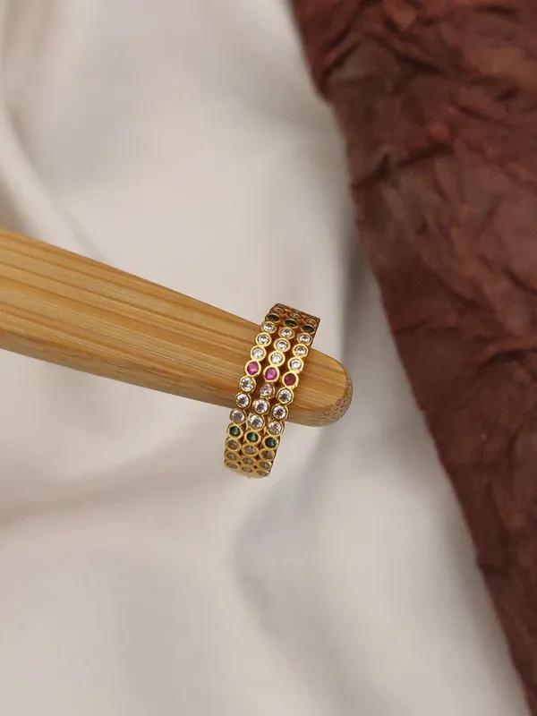 3_Pcs_Of_High_Gold_Plated_Gresa_Adjustable_diamond_rings_For_women