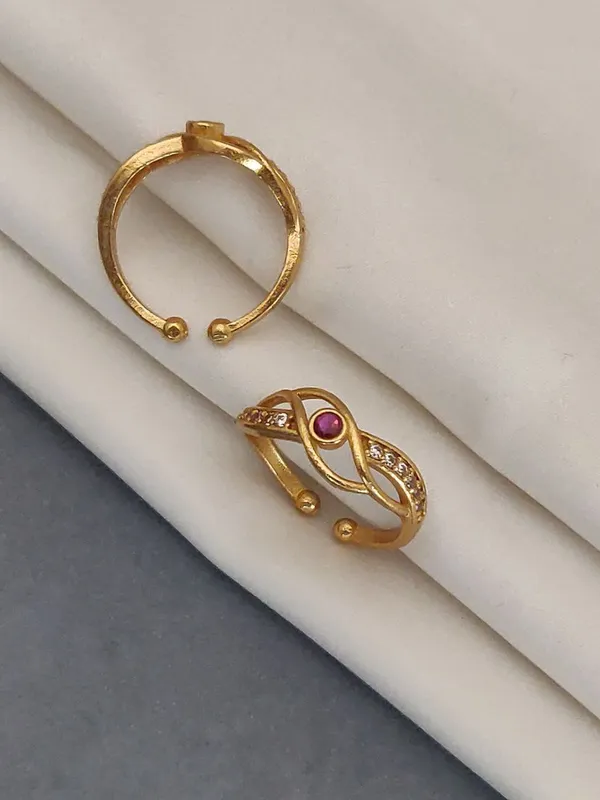3_Pcs_Of_High_Gold_Plated_Kriti_Adjustable_diamond_rings_For_women