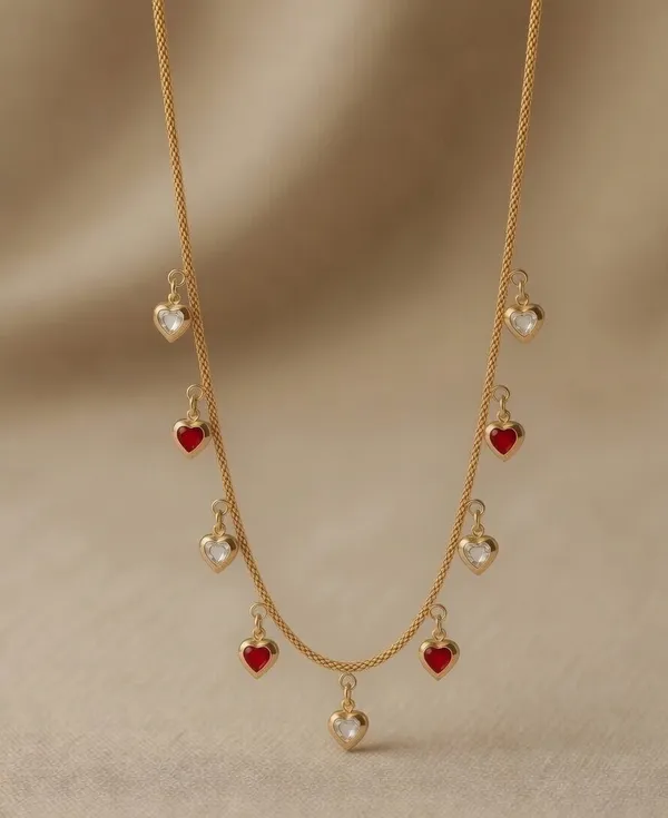 Vihal_Jewellery_Elegant_Gold-Plated_Heart_Charm_Necklace_-_Red_&_White_Stone