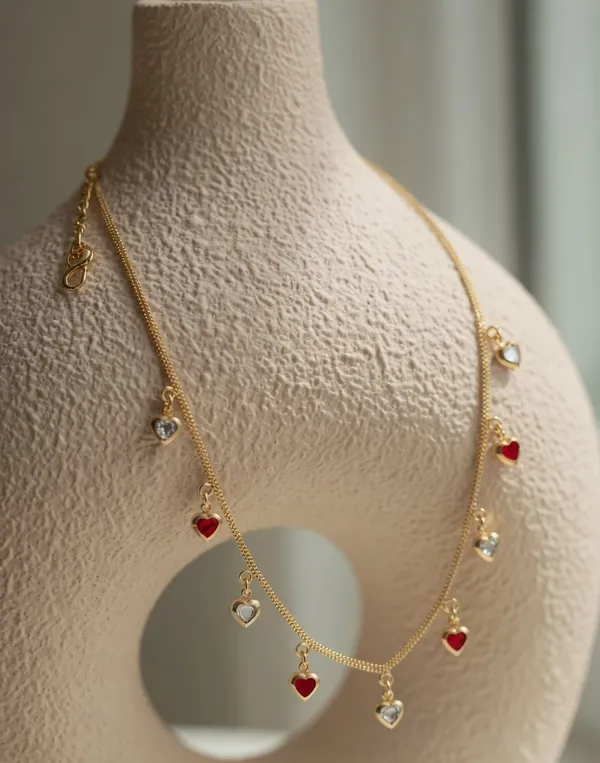 Vihal_Jewellery_Elegant_Gold-Plated_Heart_Charm_Necklace_-_Red_&_White_Stone