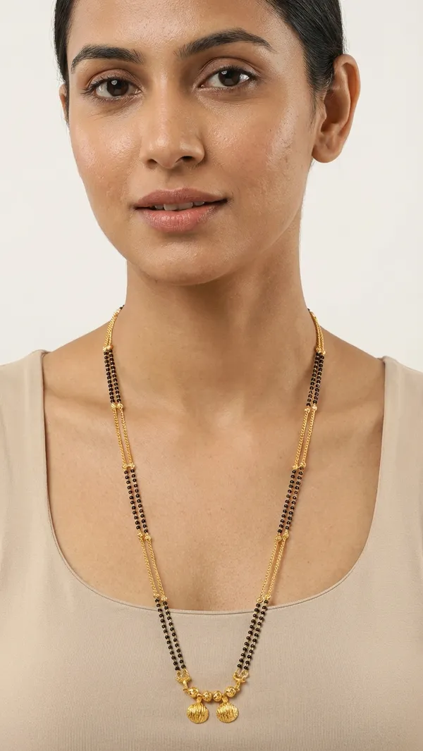 Gold_Traditional_Double-String_Mangalsutra_with_Textured_Vati_Pendant