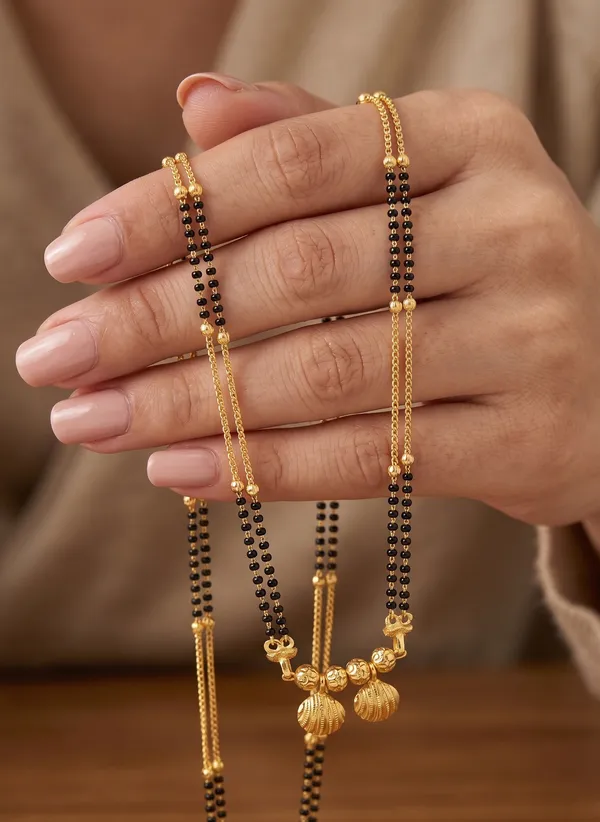 Gold_Traditional_Double-String_Mangalsutra_with_Textured_Vati_Pendant