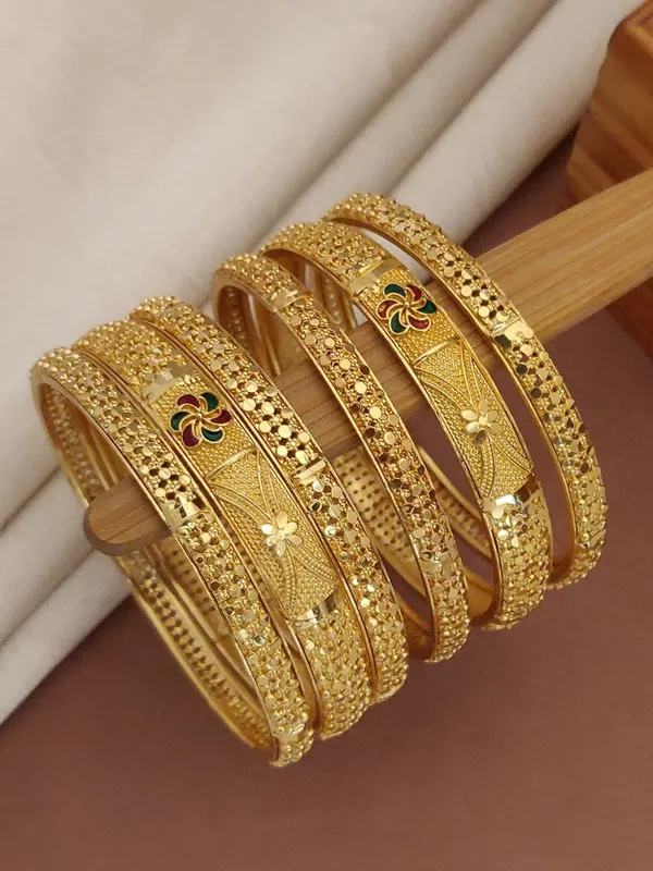6_Pcs_of_Ravina_Gold_Bangles_Set_For_women
