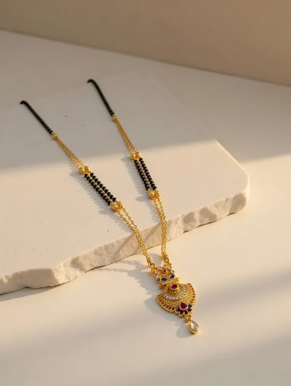 Antique_Gold-Plated_Traditional_Mangalsutra_with_Intricate_Meenakari_Pendant