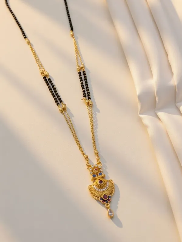 Antique_Gold-Plated_Traditional_Mangalsutra_with_Intricate_Meenakari_Pendant