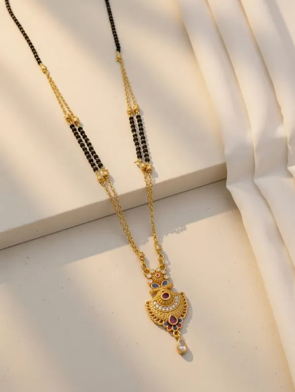 Antique_Gold-Plated_Traditional_Mangalsutra_with_Intricate_Meenakari_Pendant