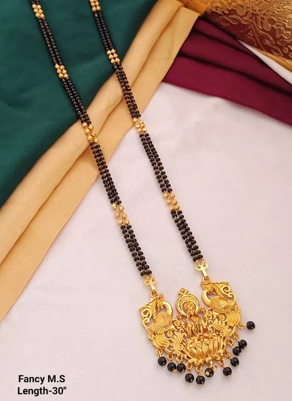 Antique_Peacock_&_Goddess_Pendant_Mangalsutra_–_30"_Fancy_Design