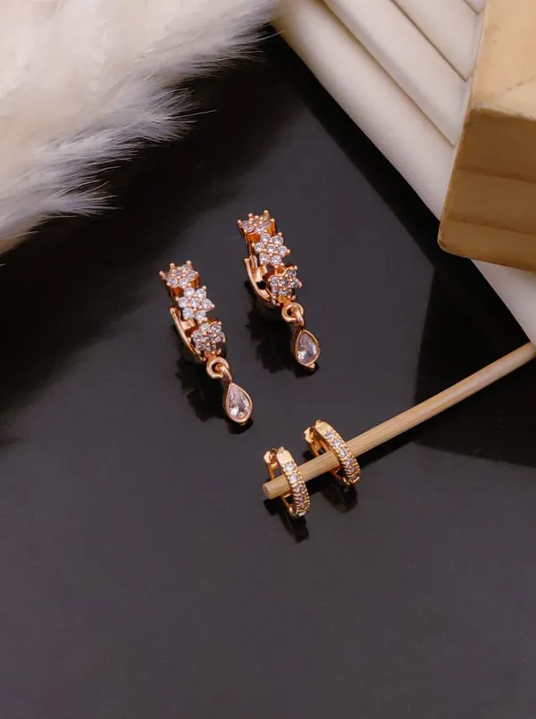Rose_Gold_plated_Bali_Earrings_combo_of_2_Pairs