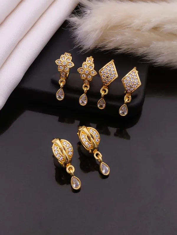 Gold_plated_Bali_Earrings_combo_of_3_Pairs