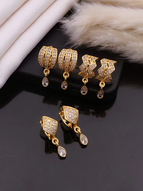 Gold_plated_Bali_Earrings_combo_of_3_Pairs