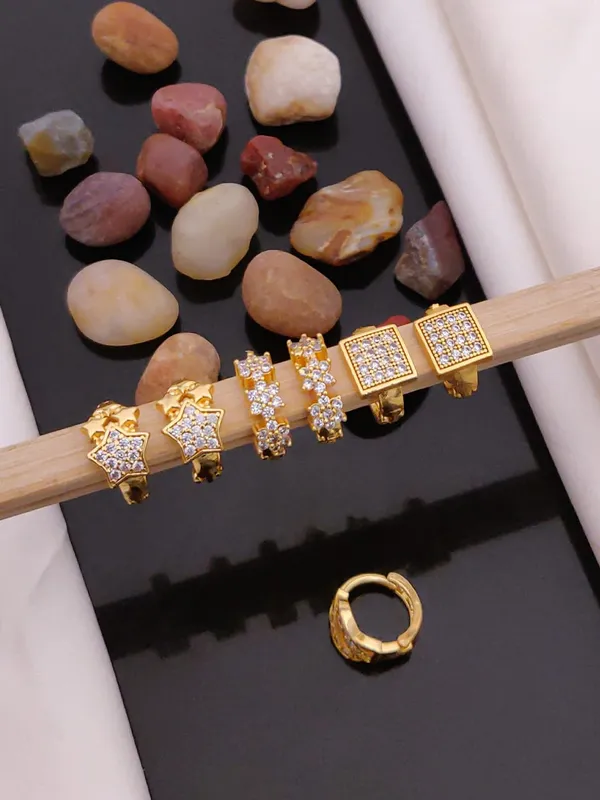 Gold_plated_Bali_Earrings_combo_of_3_Pairs