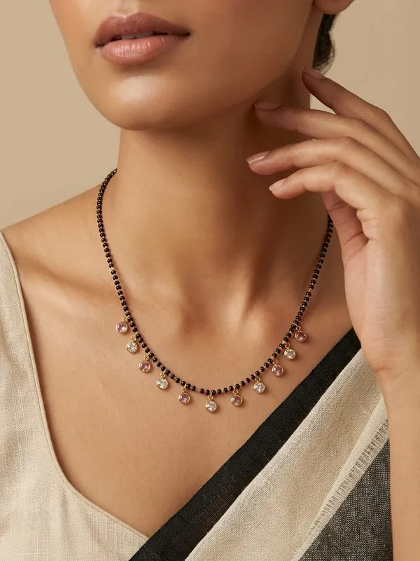 Black_Beaded_Mangalsutra_Necklace_with_Pink_&_White_Stones_for_Women_|_Gold_Plated_Traditional_Mangalsutra_|_Daily_Wear_Jewellery