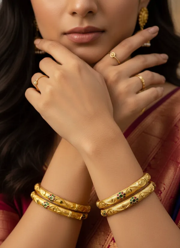 Exquisite_Gold-Plated_Floral_Bangle_Set