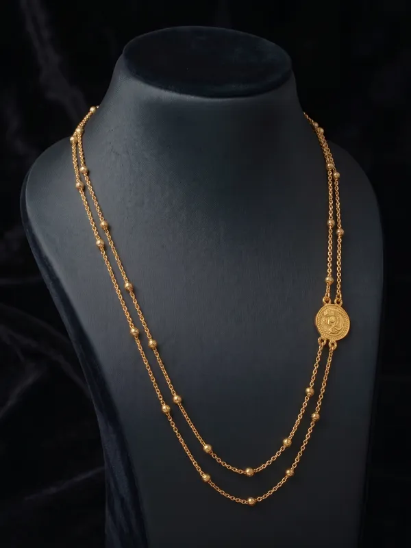 Double-Layer_Gold_Beaded_Coin_Pendant_Necklace