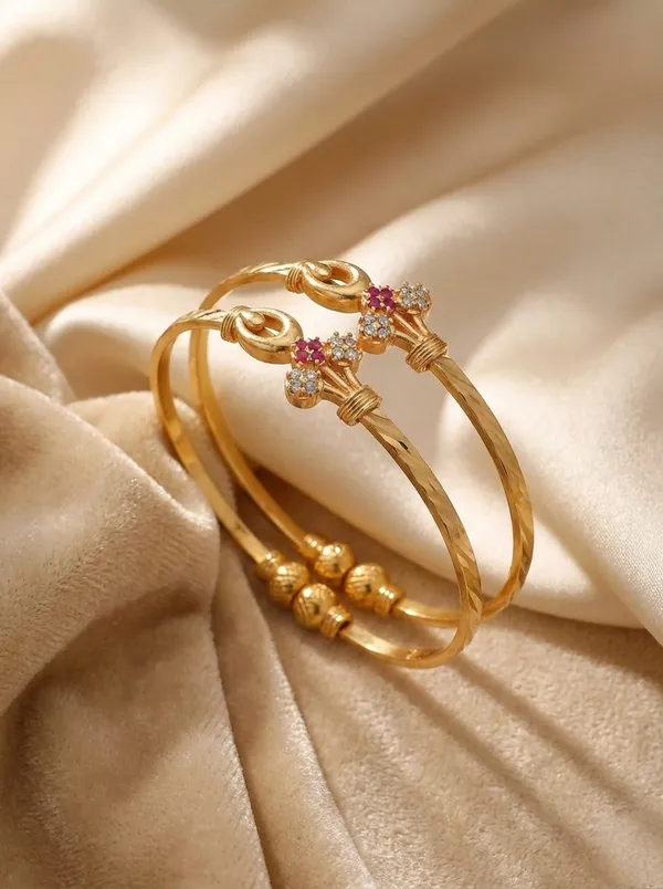 Elegant_Floral_Bloom_Gold_Bangles_with_Ruby_&_CZ_Accents
