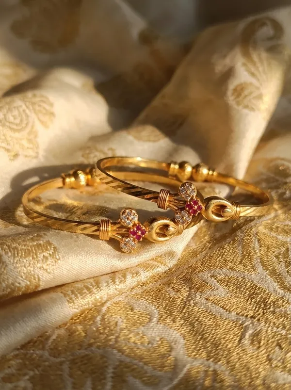 Elegant_Floral_Bloom_Gold_Bangles_with_Ruby_&_CZ_Accents