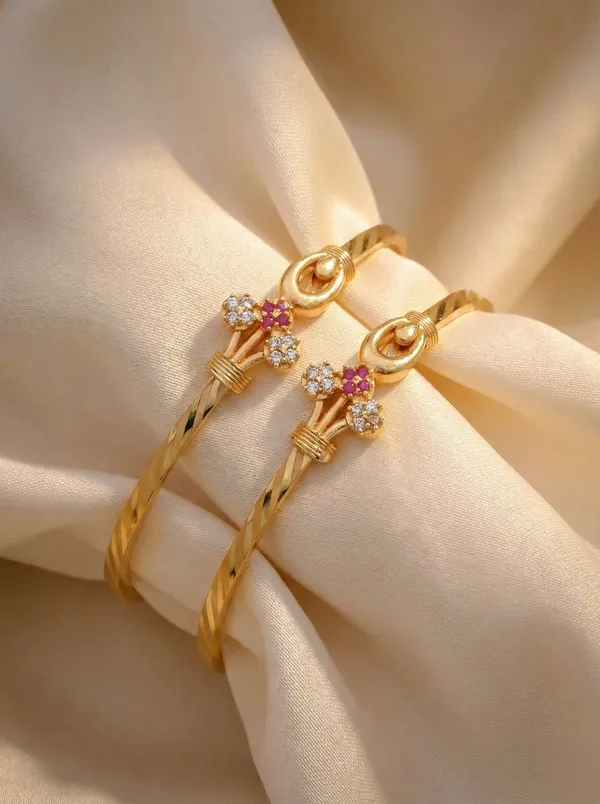 Elegant_Floral_Bloom_Gold_Bangles_with_Ruby_&_CZ_Accents