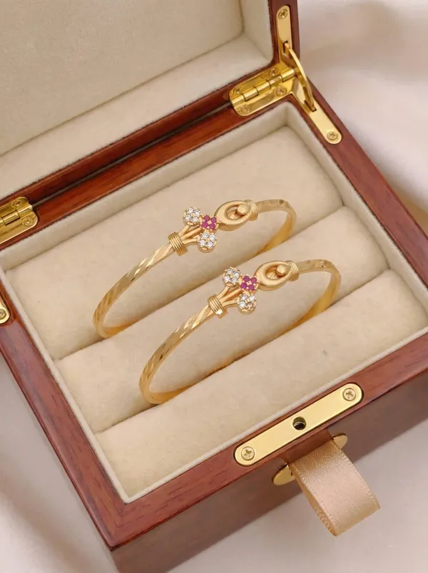 Elegant_Floral_Bloom_Gold_Bangles_with_Ruby_&_CZ_Accents