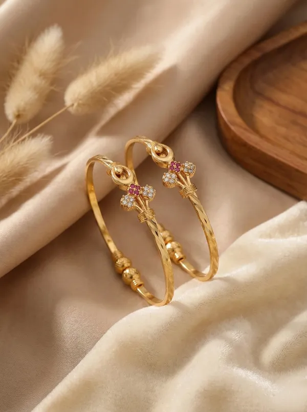 Elegant_Floral_Bloom_Gold_Bangles_with_Ruby_&_CZ_Accents
