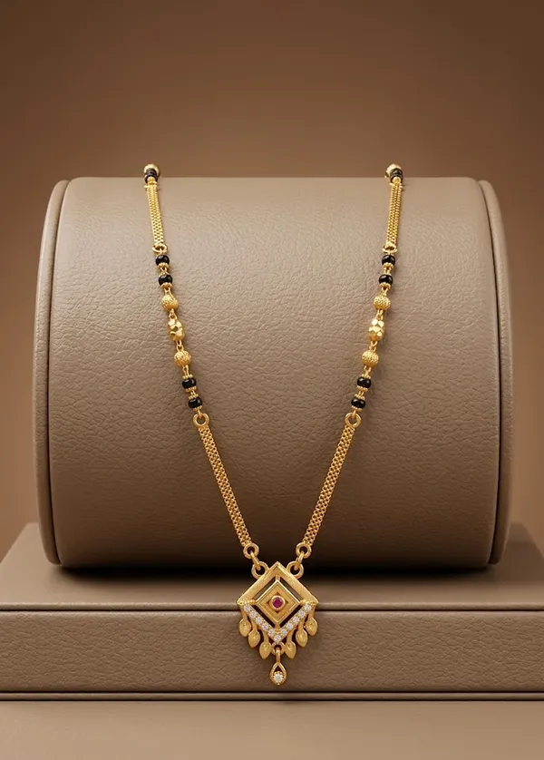 Elegant_Geometric_Square_Pendant_Gold-Plated_Mangalsutra