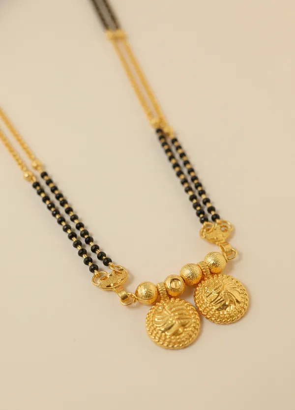 Elegant_Gold-Plated_Double_Layer_Mangalsutra_with_Traditional_Vati_Pendant