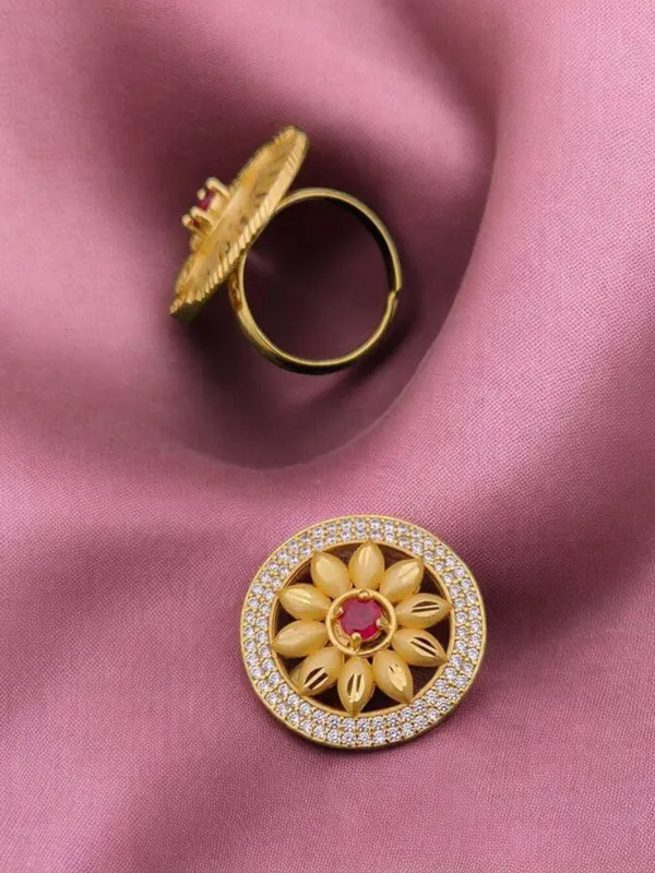 Elegant_Gold_Plated_Free-Size_Floral_Forming_Ring_with_Ruby_and_Cubic_Zirconia