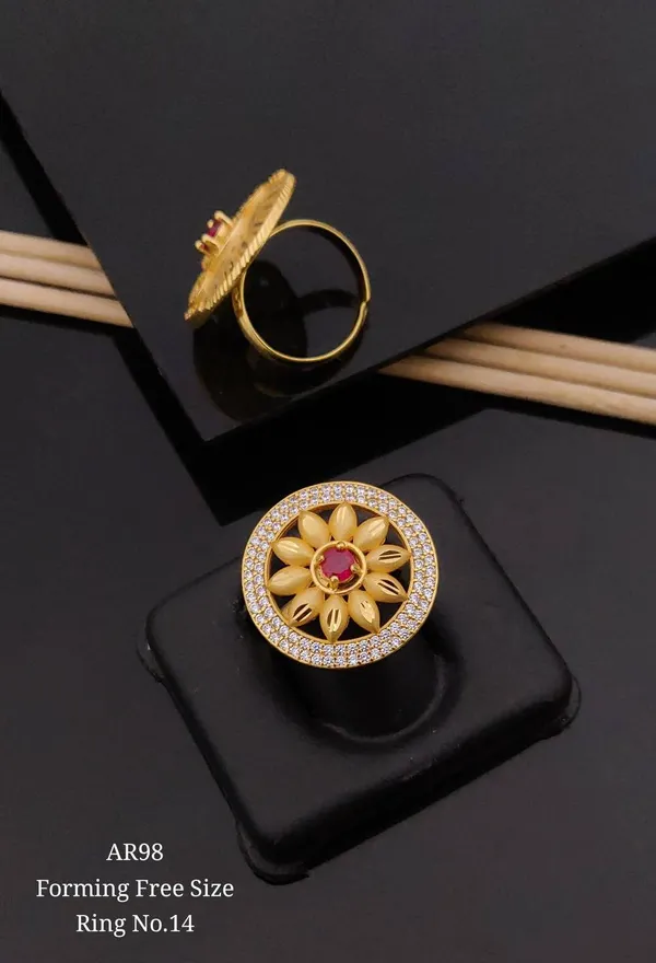 Elegant_Gold_Plated_Free-Size_Floral_Forming_Ring_with_Ruby_and_Cubic_Zirconia