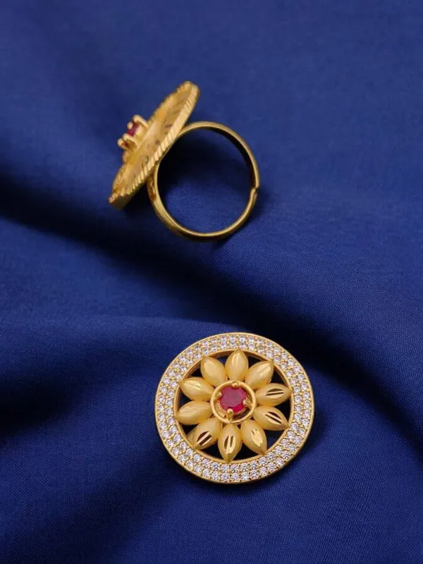 Elegant_Gold_Plated_Free-Size_Floral_Forming_Ring_with_Ruby_and_Cubic_Zirconia