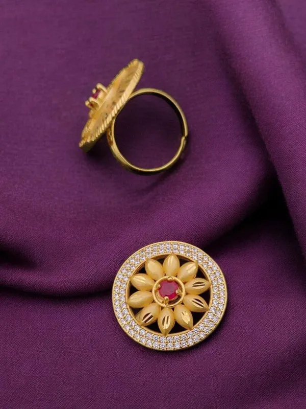 Elegant_Gold_Plated_Free-Size_Floral_Forming_Ring_with_Ruby_and_Cubic_Zirconia