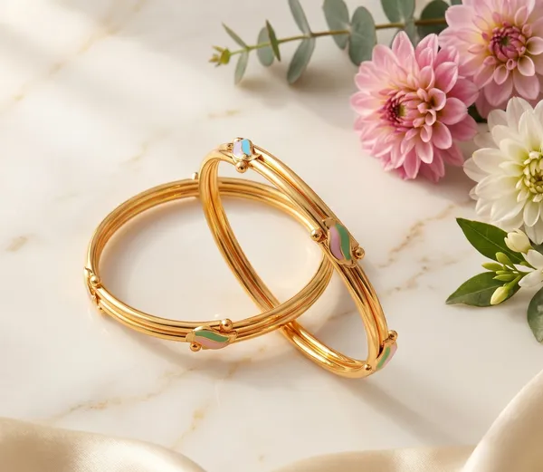 Elegant_Gold-Plated_Pastel_Enamel_Work_Bangles_-_Set_of_2