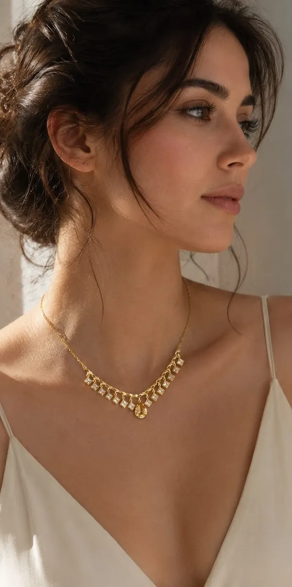 Elegant_Gold_Plated_Square_Crystal_Necklace_with_Teardrop_Pendant_|_VIHAL_JEWELLERY