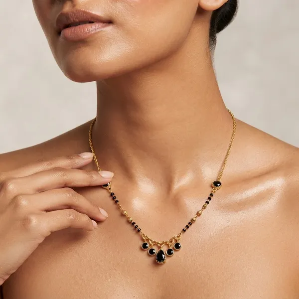 Elegant_Gold_and_Black_Beaded_Mangalsutra_Necklace_|_Modern_Traditional_Indian_Jewelry