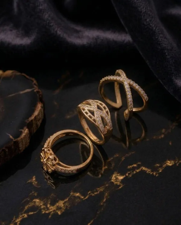 Elegant_Golden_CZ_Open_Ring_Set