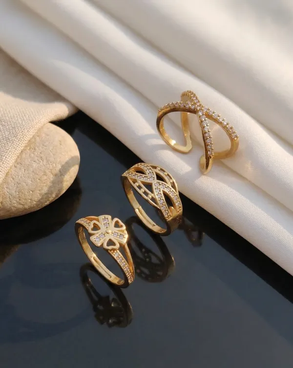 Elegant_Golden_CZ_Open_Ring_Set