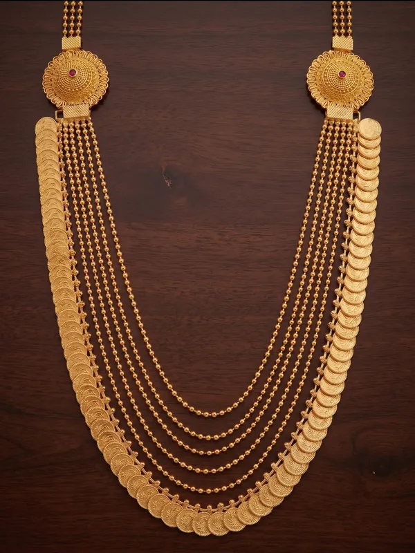 Elegant_Long_Multi-Layered_Golden_Beaded_Mala_with_Coin_Necklace