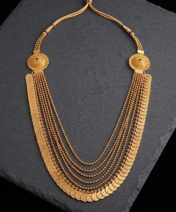 Elegant_Long_Multi-Layered_Golden_Beaded_Mala_with_Coin_Necklace