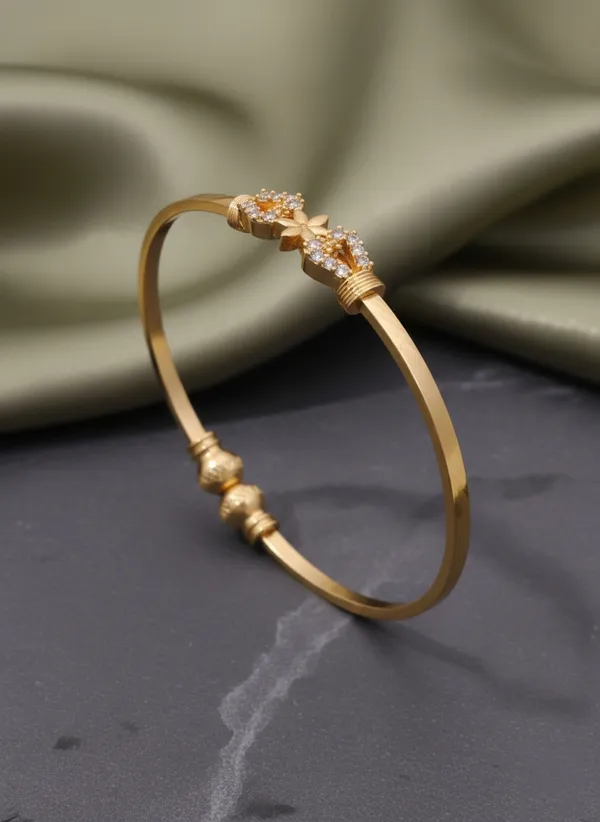 Elegant__Gold-Plated_Floral_Kada_Bracelet_with_Cubic_Zirconia_Accents