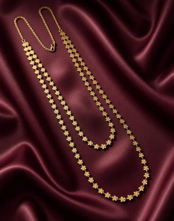 Exquisite_2-Layer_Gold-Plated_Long_Chain_Necklace_with_Floral_Motif