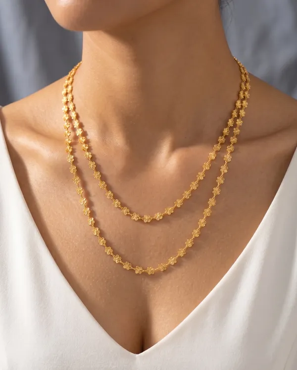 Exquisite_2-Layer_Gold-Plated_Long_Chain_Necklace_with_Floral_Motif