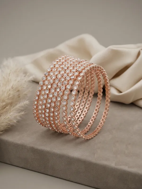 Exquisite_Rose_Gold_Plated_Crystal_Studded_Bangle_Set_(Pack_of_8)