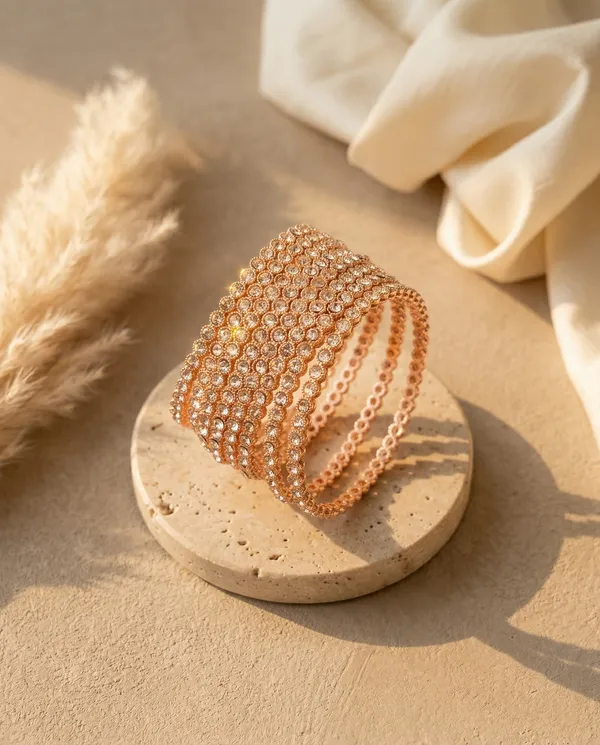 Exquisite_Rose_Gold_Plated_Crystal_Studded_Bangle_Set_(Pack_of_8)