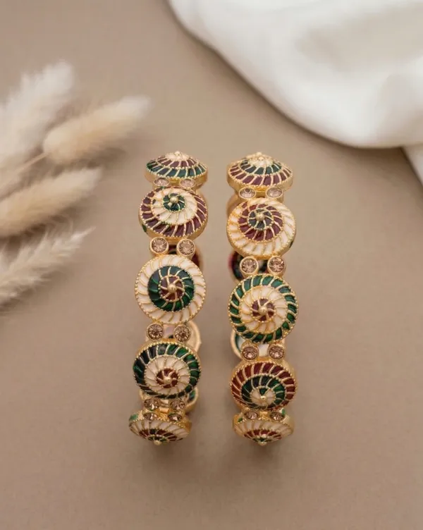 Gold-Plated_Handcrafted_Meenakari_Chakra_Bangles_with_Intricate_Enamel_Work_(Set_of_2)