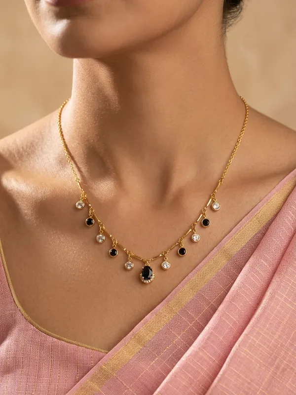 Gold_Plated_Black_Stone_Necklace_for_Women_|_Elegant_CZ_Pendant_Necklace_|_Traditional_&_Party_Wear_Jewellery